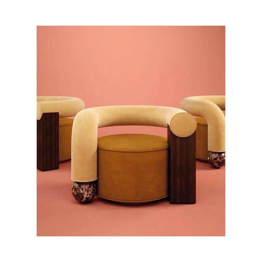 Elegant Minimalist Tiger Velvet Lounge Chair – L-Shaped Sofa for Modern Living Buff